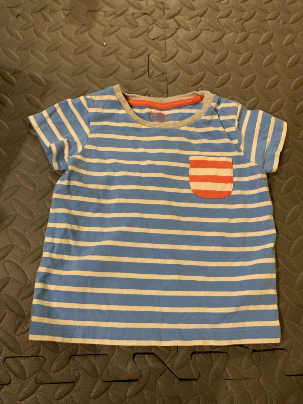 Striped Tee Summer Shirt Nautical Baby Boden Size 6 12 Months Blue White